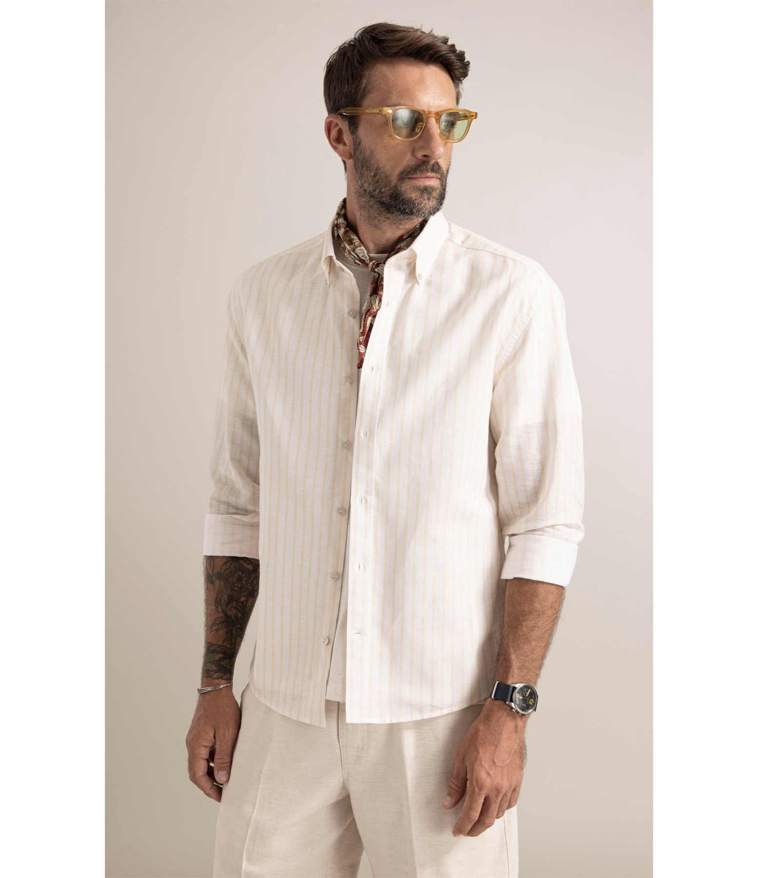 Camisa Saint Paul Linho Amarelo Claro