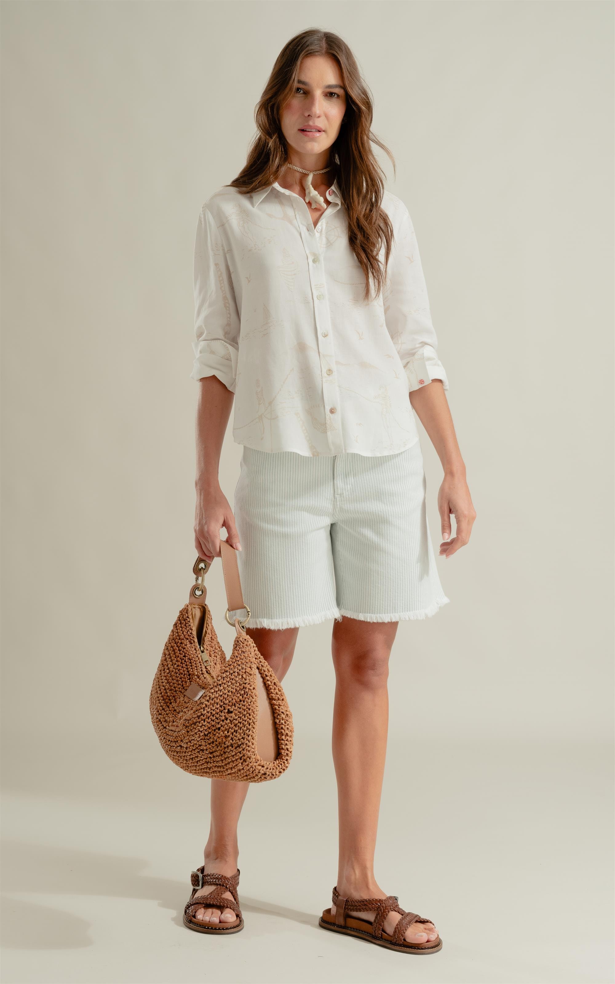 Camisa Sardênia Sailor Linho Areia