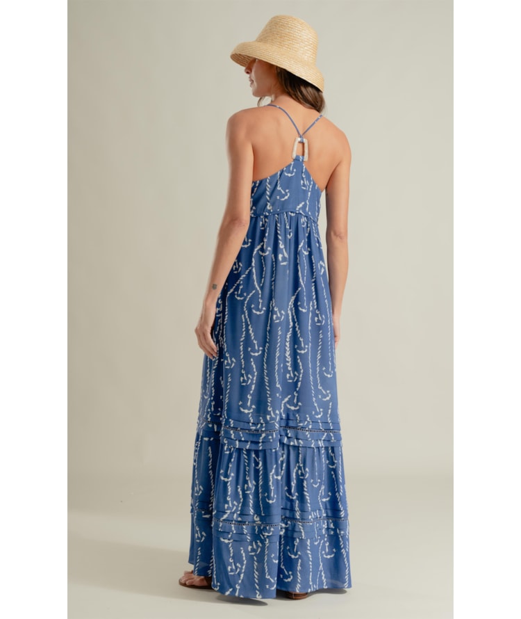 Vestido Léa Cordas Azul Bic