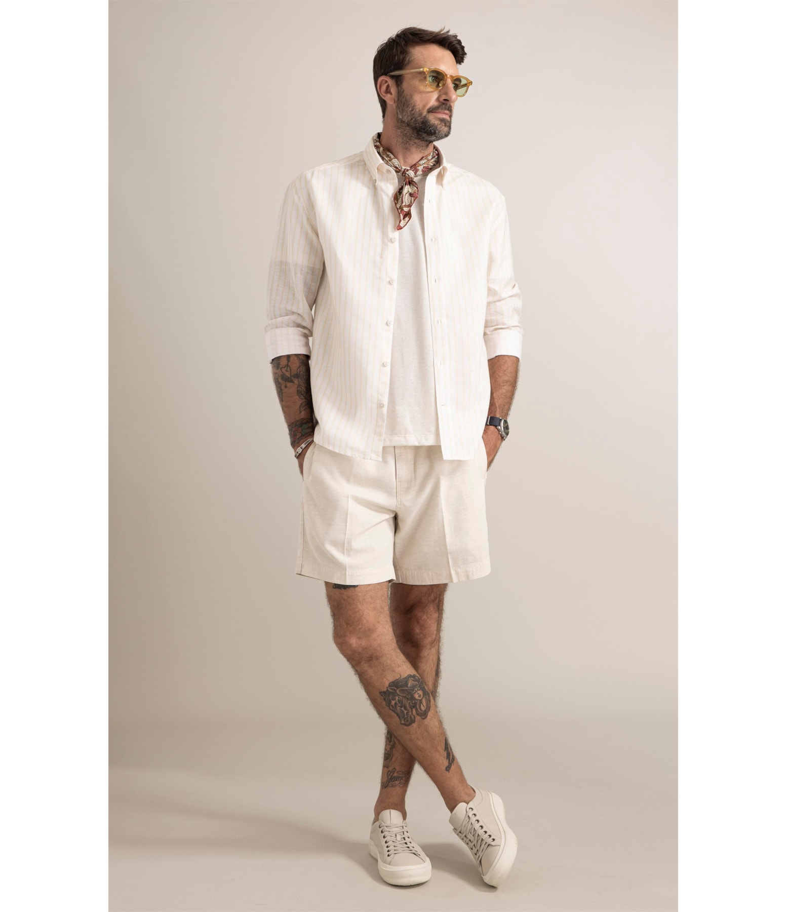 Camisa Saint Paul Linho Amarelo Claro