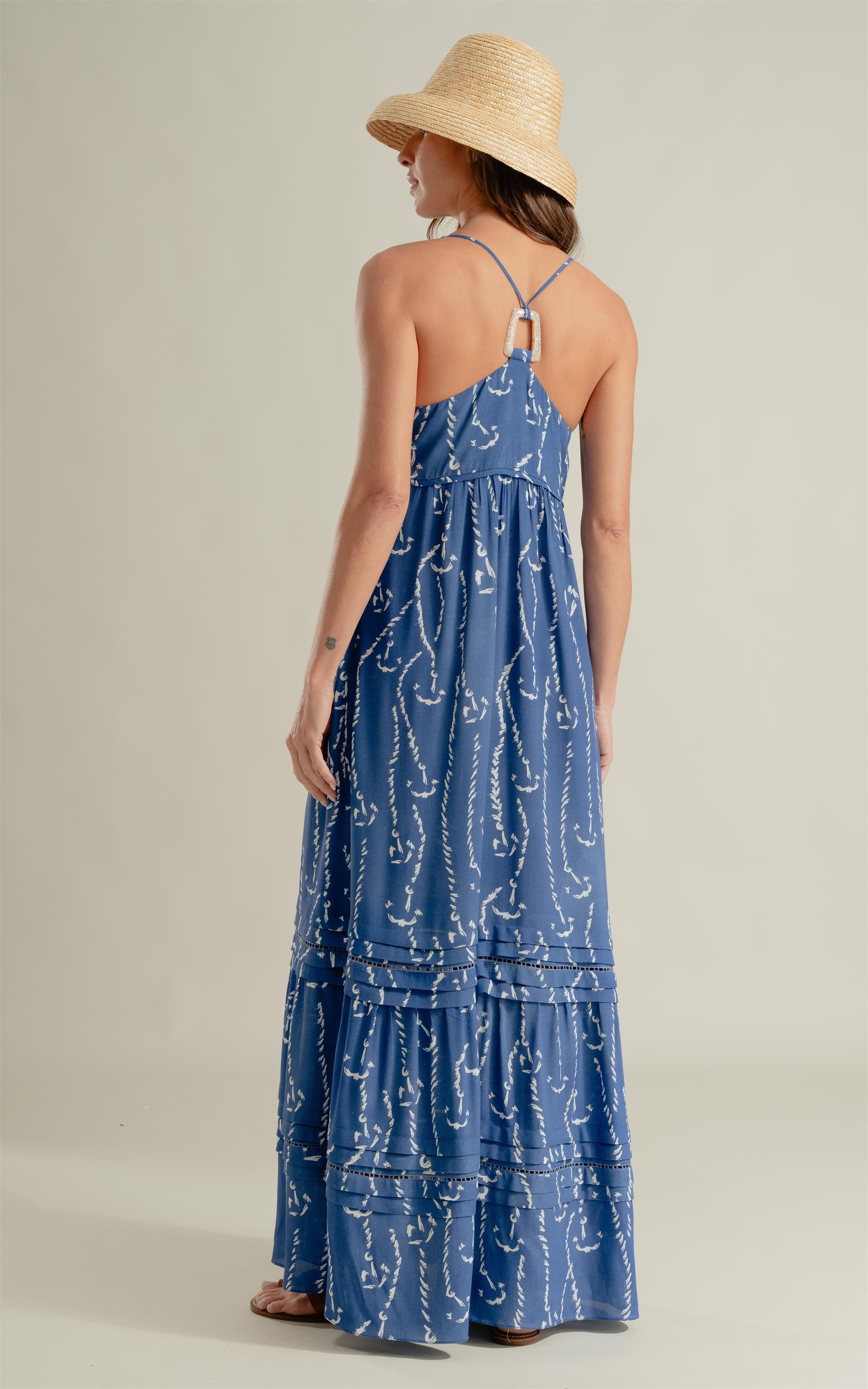 Vestido Léa Cordas Azul Bic