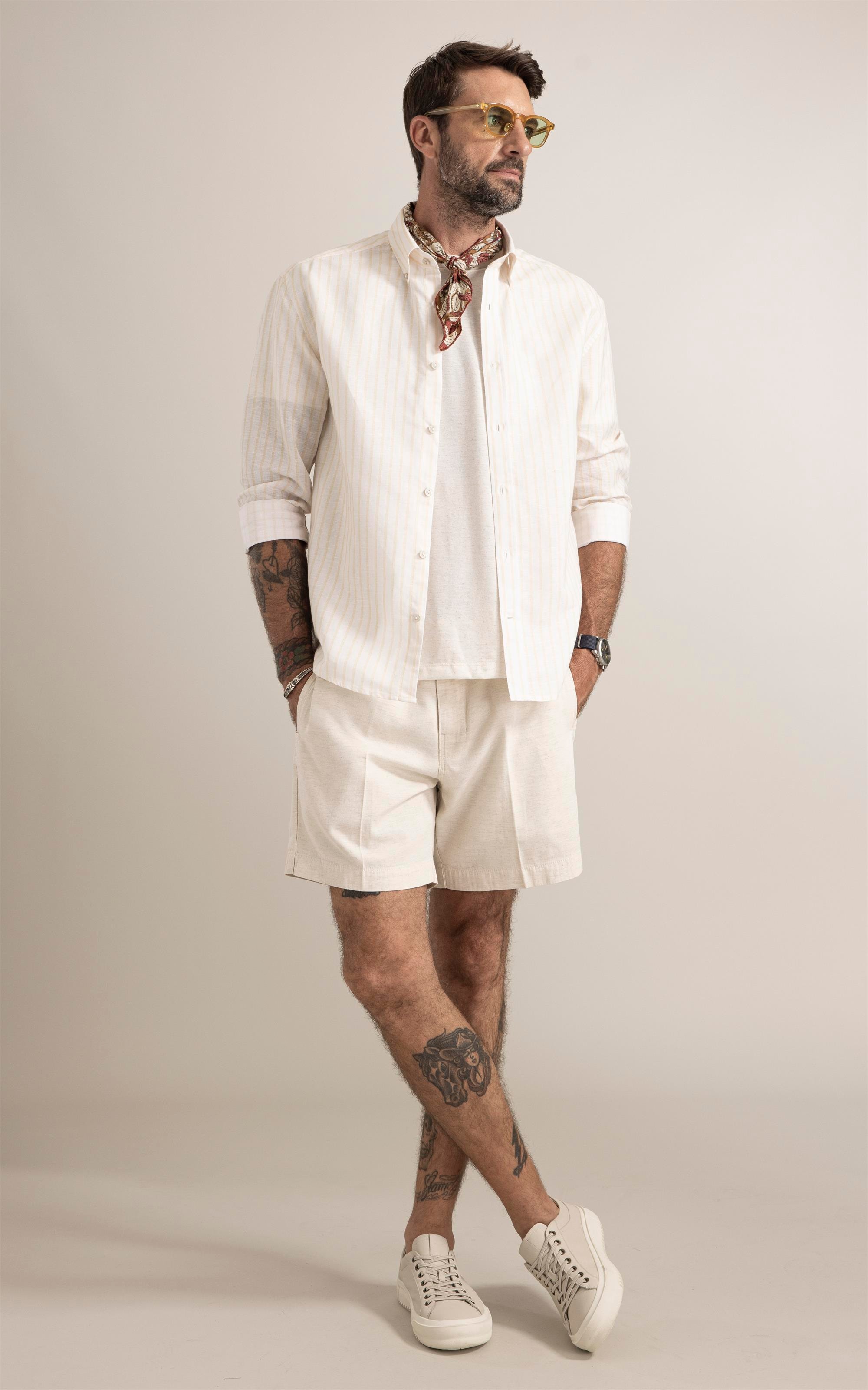 Camisa Saint Paul Linho Amarelo Claro