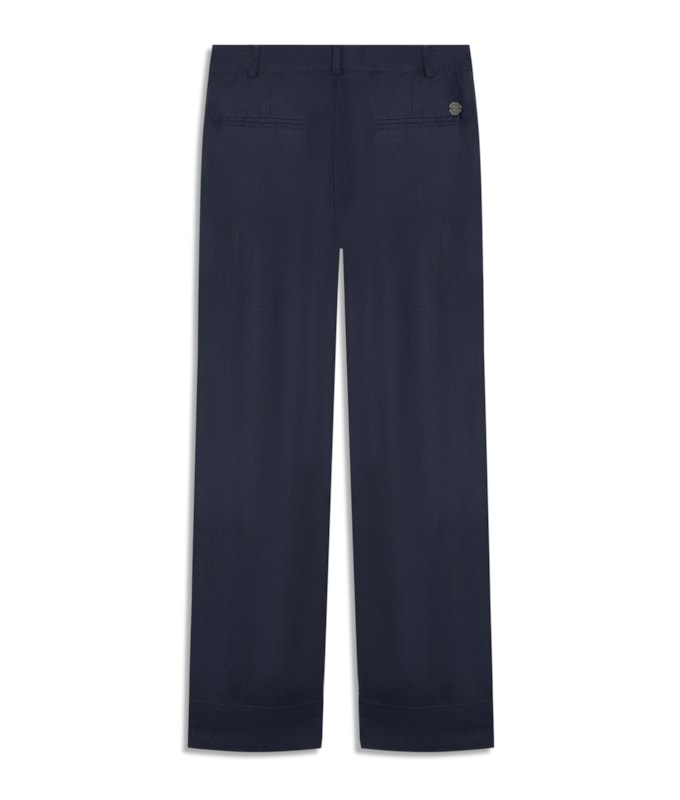 Calça Linho Reta Dark Navy